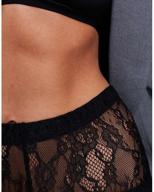 ASOS Gray Sheer Lace Stirrup legging