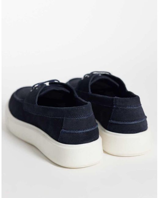 ASOS Blue Lace Up Shoes With Cup Sole for men