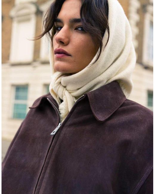 TOPSHOP Bomberjack Van Premium Suède in het Multicolor