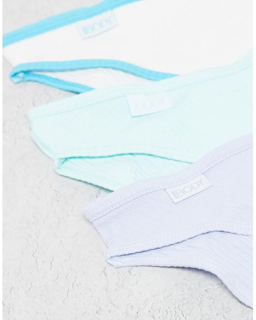 Cotton On Blue 3 Pack Ribbed Bikini Brief Set