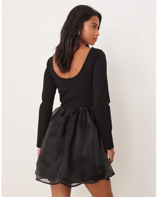Nobody's Child Petite Black Penny Scoop Neck Mini Dress