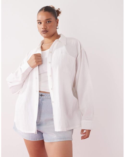 Collusion White Plus – oversize-hemdbluse