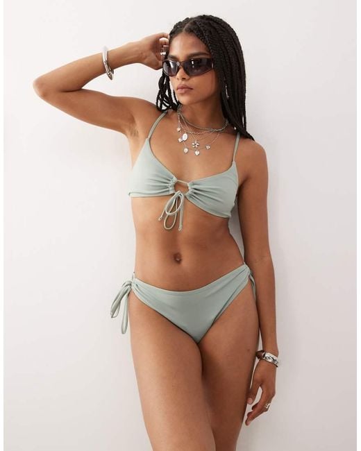 Weekday Brown Bikini Bottom With Side Keyhole Detail