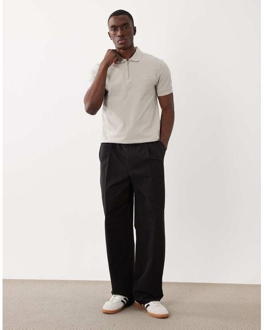 Boss Natural Passerzip Pique Polo Shirt for men