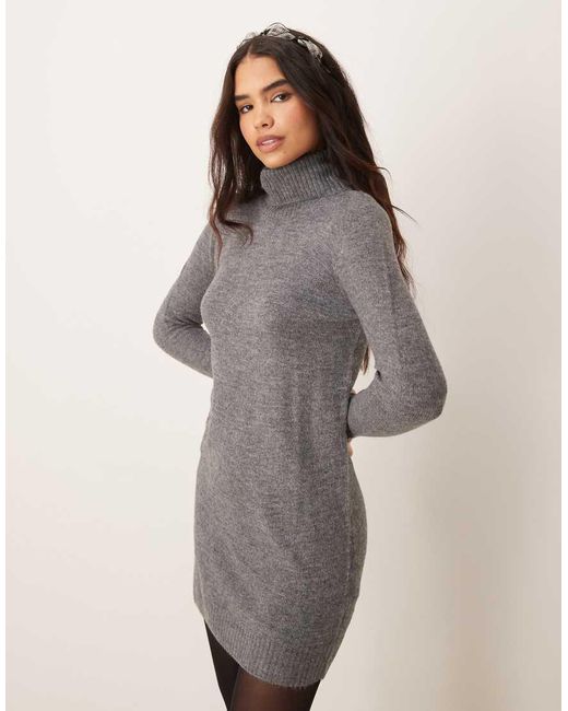 Jdy Natural Roll Neck Knitted Dress