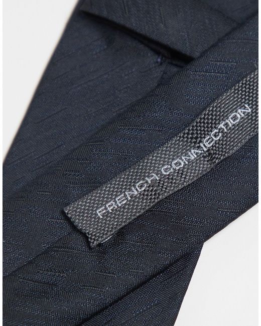 French Connection – schlichte krawatte aus em webstoff in Blue für Herren