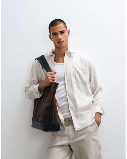 SELECTED White Poplin Long Sleeve Shirt for men