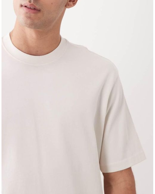 Mango White Relaxed Fit 100% Cotton T-shirt for men