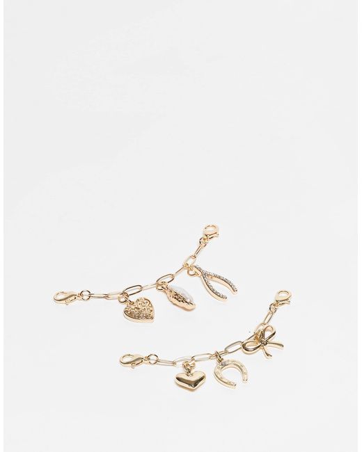 ASOS Natural Pack Of 2 Mixed Design Chain Charms For Shoes And Accessories
