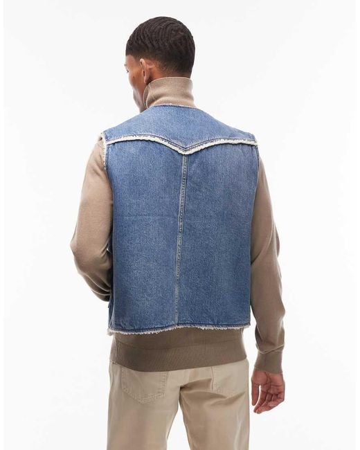 Levi's Blue Denim Vest With Repreve Lining for men