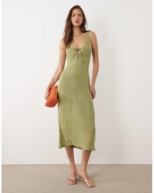 Motel Green Masela Knit Maxi Dress