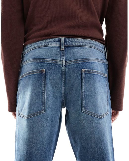 ASOS Blue Stretch Tapered Fit Jeans for men