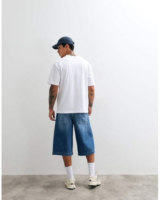 ASOS White Longer Length Denim Jorts for men