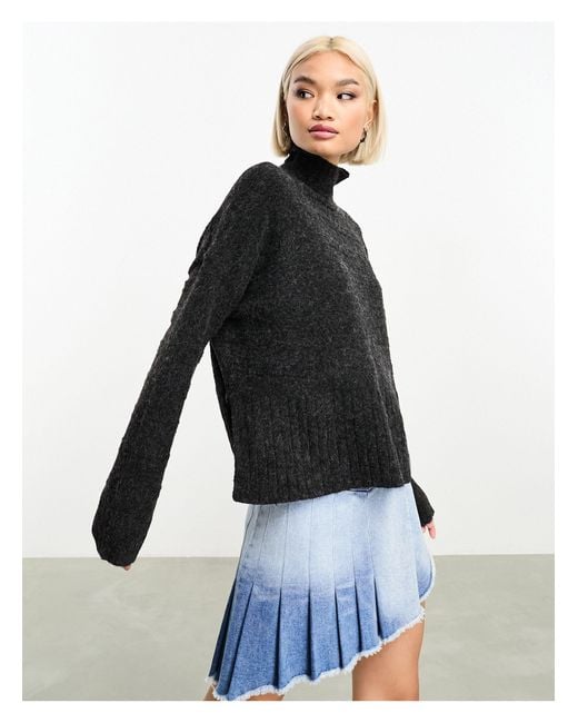 Vero Moda Black High Neck Long Sleeve Knitted Jumper