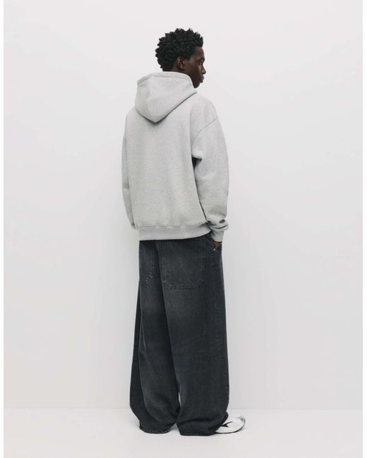 Pull&Bear – basic-kapuzenpullover in Gray für Herren