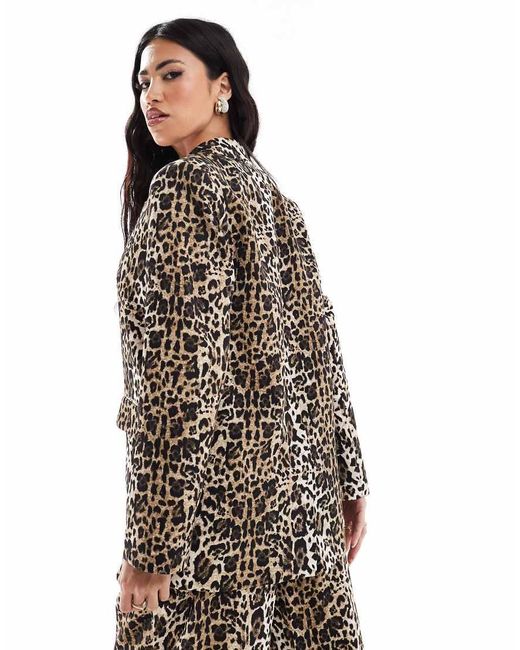 River Island Black Leopard Print Blazer Co-Ord