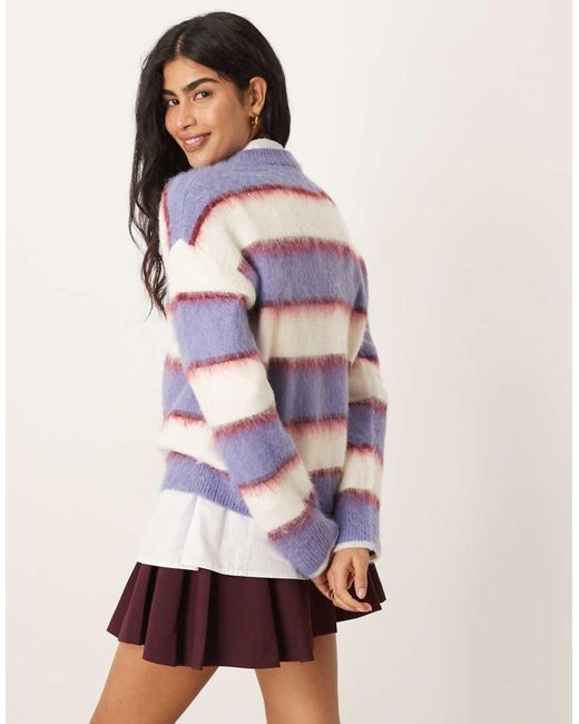 JJXX White Stripe Knitted Jumper
