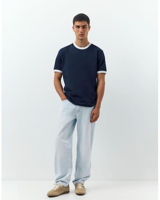 Pull&Bear Blue Straight-leg Jeans for men