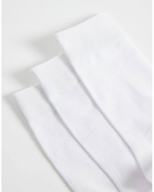 Jack & Jones White 3 Pack Crew Socks for men