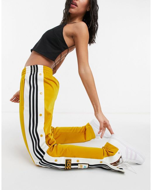 adidas Originals X Girls Are Awesome Wide Leg Pants in Yellow | Lyst UK
