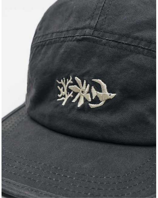 Pull&Bear Gray Embroidered 5-panel Cap for men