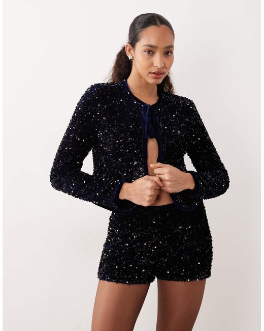 Mango Black Sequin Micro Short Co-ord