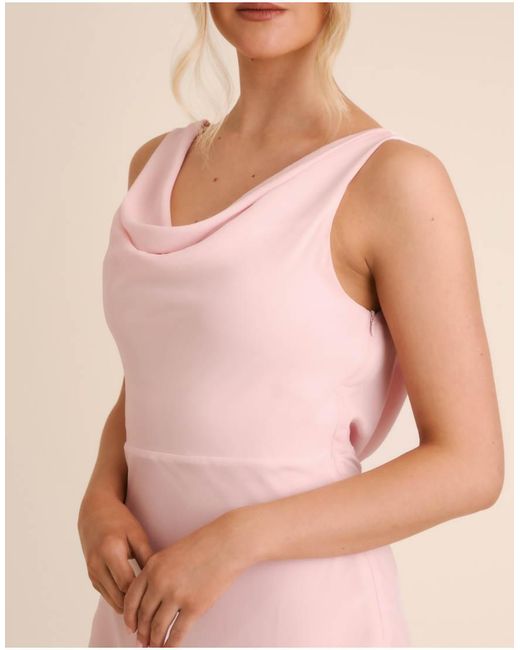 Six Stories White Bridesmaid Crepe Plunge Cowl Front Maxi Dress