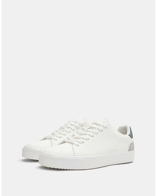 Baskets basiques avec détails Pull&Bear pour homme en coloris White
