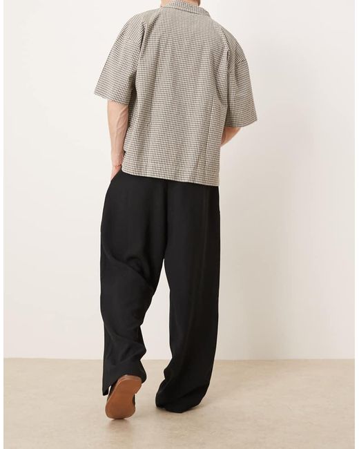 Pantaloni Eleganti A Fondo Ampio Neri Con Piega Sul Davanti di ASOS in Black da Uomo