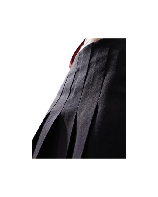 Stradivarius Black Tailored Pleated Mini Skirt