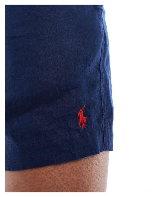 Pantalones cortos con logo Polo Ralph Lauren de hombre de color Blue