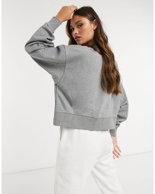nike swoosh crew neck sweat in grey
