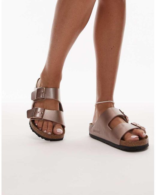 Birkenstock Pink Arizona Narrow Fit Birko Flor Sandals