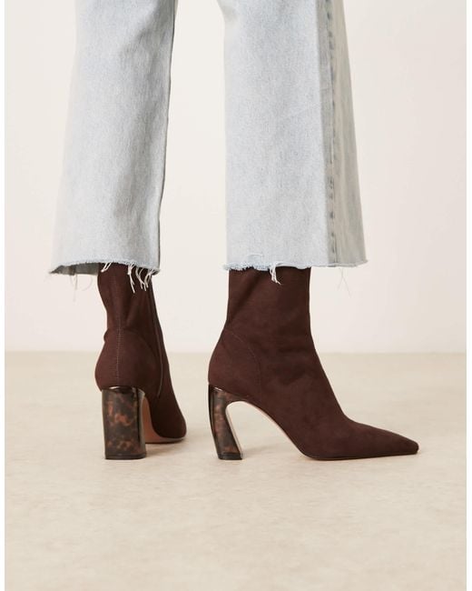 ASOS Natural Esme Banana Heel Ankle Boots