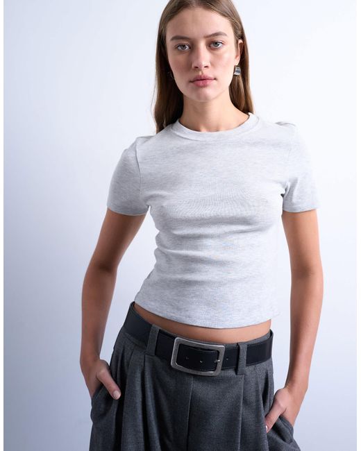 TOPSHOP White Shrunken Everyday Tee