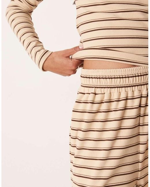 Wanderdoll Natural Frankie Premium Heavyweight Jersey Wide Leg Pants