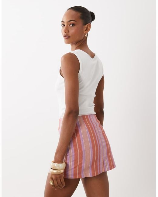 ASOS Multicolor Clean Look Linen Skort