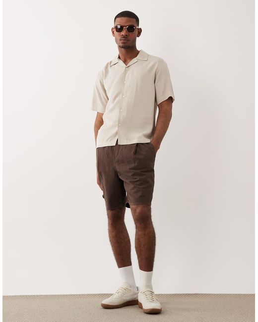 Only & Sons Natural Revere Collar Relaxed Shirt for men