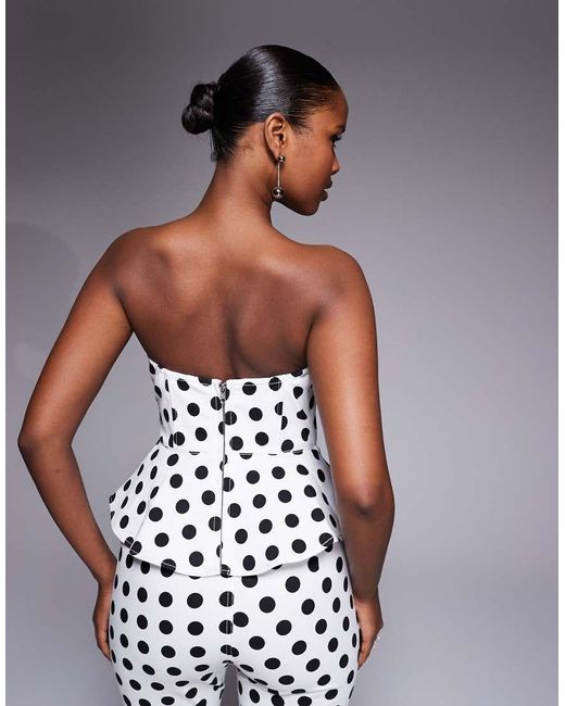 AFRM Gray Merida Structured Corset Peplum Top