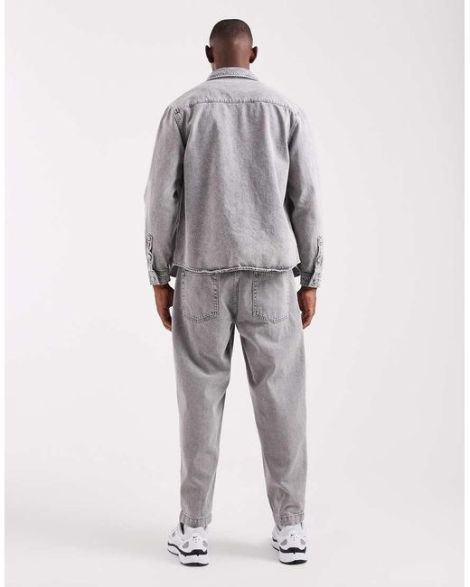 ASOS Gray Co-Ord Relaxed Tapered Jeans for men