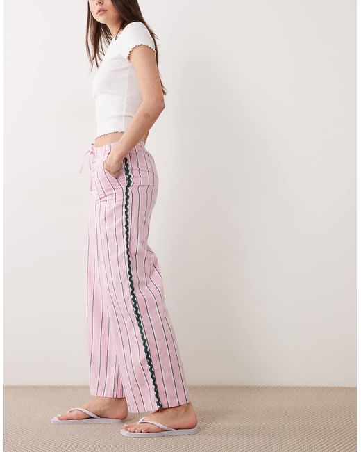 Mango Pink Teen 100% Cotton Straight Trouser