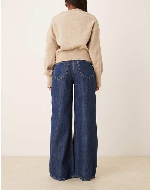 Gina Tricot Blue Wide Leg Flare Palazzo Jeans