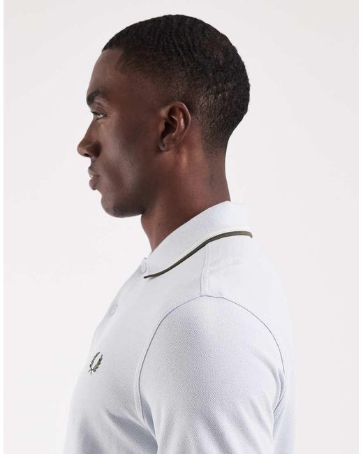 Fred Perry White Twin Tipped Polo Shirt for men