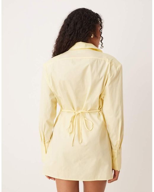 ASOS Getailleerde Mini Overhemdjurk in het Natural