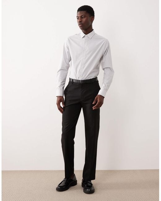 ASOS White Slim Fit Dress Shirt With Raised Texture for men