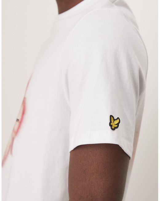 Lyle & Scott Pink Motion Floral Graphic T-shirt for men