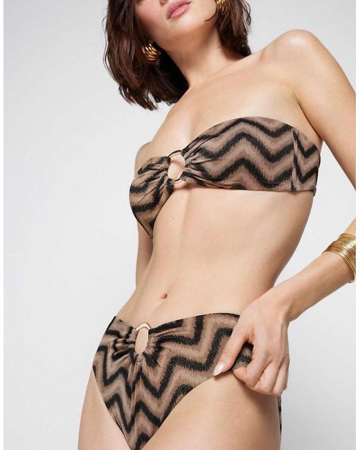 Tezenis Natural Chevron Shine Bikini Bottoms