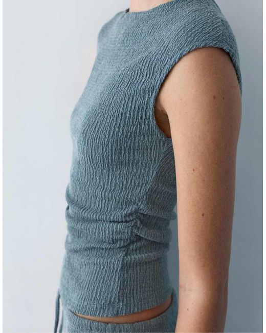 Pull&Bear Blue Crepe Top