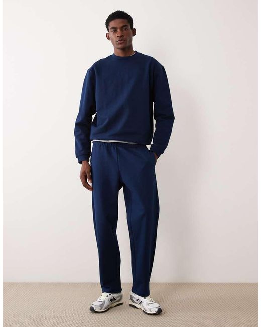 ASOS Blue Circular Design Collection Heavyweight Oversized Sweatshirt for men