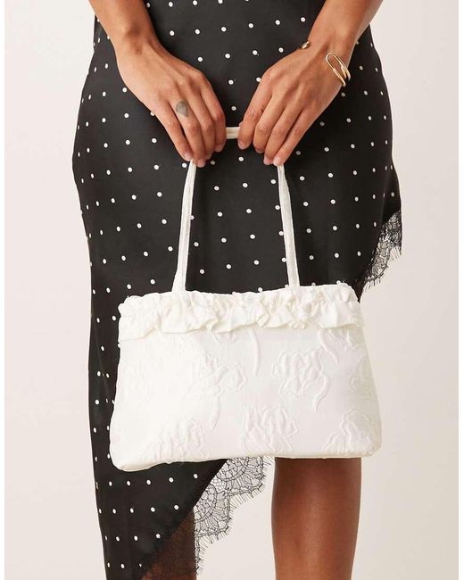 Sister Jane White Dream Honey Exclusive Jacquard Ruffle Shoulder Bag